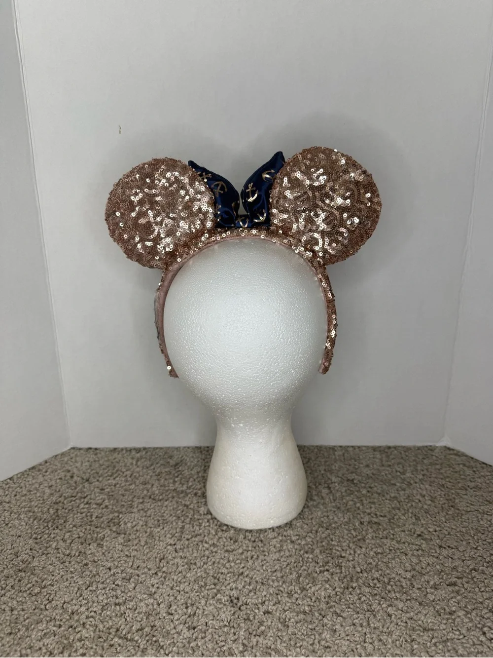 Disney Cruiseline Rose Gold Sequin Minnie Ears